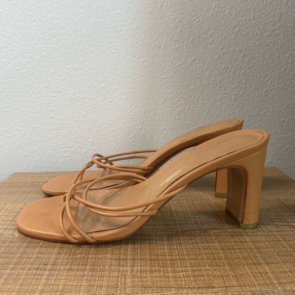 SABO Strappy Nude Sandal With Low Heel in Size 9